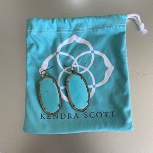 Kendra Scott Blue Veined Bronze Danielle Earrings